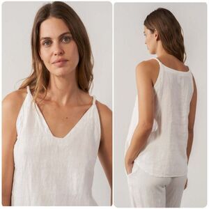 Sita Murt Linen Rope Strap Sleeveless Top in White | Medium
